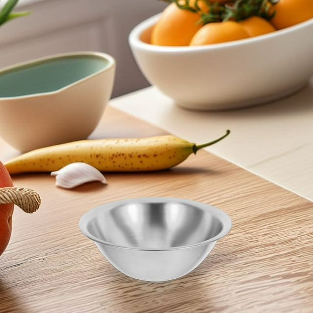 BESTYASH Bol Decorativo De Acero Inoxidable Plateado Para Ensaladas Y Ramen Con