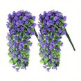 thumbnail image 5 of XmhyTop Paquete de 6 flores artificiales de seda falsa europeas para decoración de bodas, fiestas, ramo de tacto real, bricolaje, hogar y jardín (azul), 5 of 5