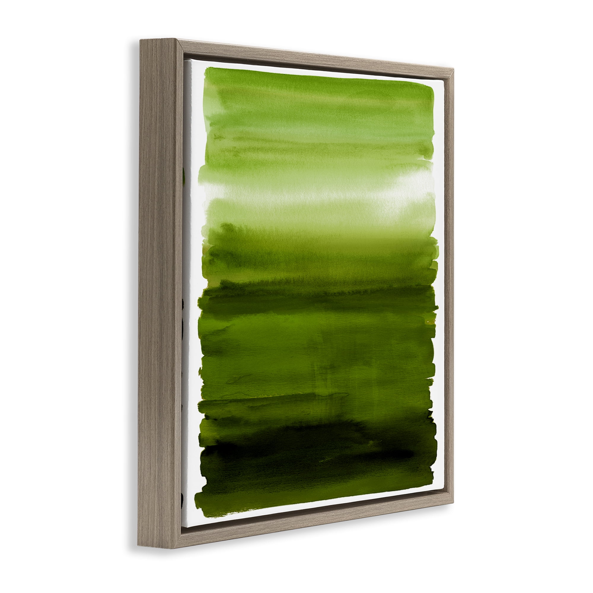 Stupell Industries Earthy Green Ombre Brown Framed Floater Canvas Wall Art, design by Allie Corbin