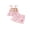 Pink, variant on BemeyourBBs Toddler Baby Girl Summer Clothes Infant Baby Girls 2 Piece Outfits Crochet Granny Square Floral Embroidered Eyelet Sleeveless Plaid Print Tank Tops and Ruffled Shorts Set
