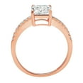 thumbnail image 5 of 2.7 ct Asscher Cut Genuine Cultured Diamond VS1-VS2 J-K 18K Rose Gold Promise Wedding Statement Engagement Designer Ring W/ Crystal side stones size 5.5, 5 of 6