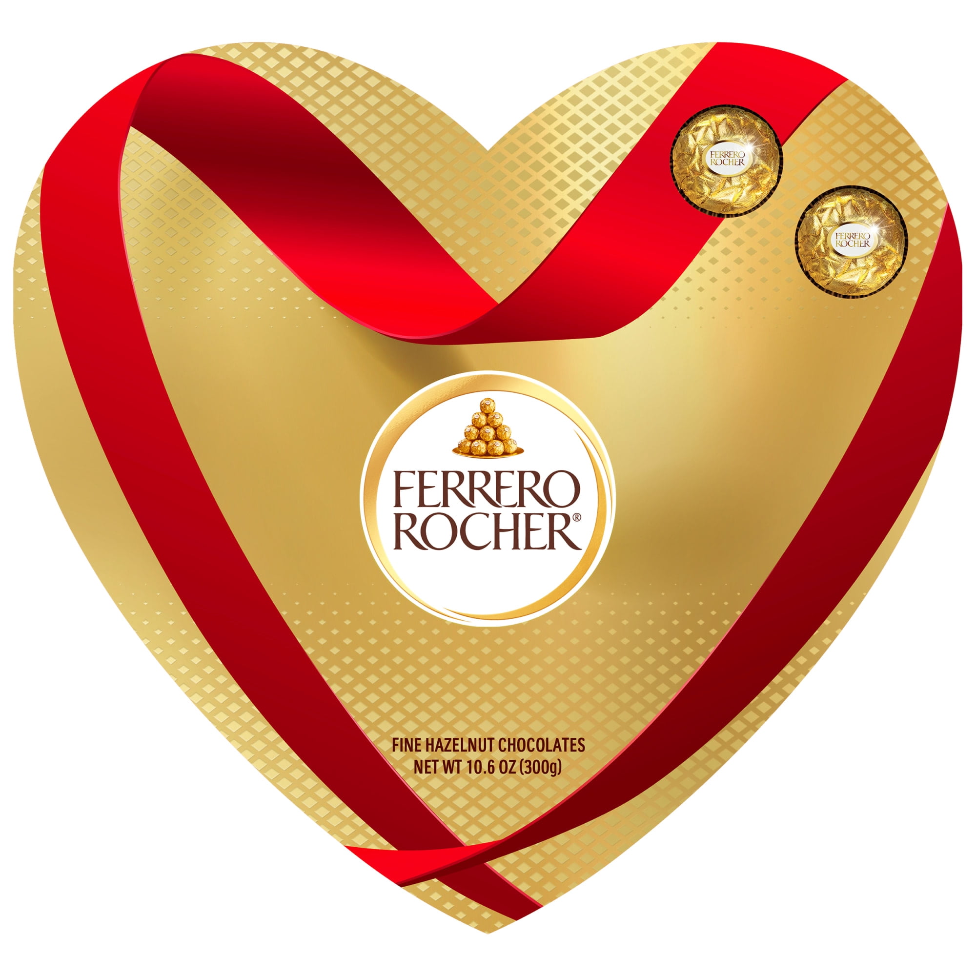 Ferrero Rocher Fine Hazelnut Chocolates, Valentine’s Day Heart Gift Box, 24 Piece Premium Chocolate for Gifting, 10.6 oz
