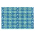 thumbnail image 1 of Sea Shells Cutting Board, Plaid Pattern with Cartoon Marine Silhouettes Fish Starfishes Bubbles, Decorative Tempered Glass Cutting and Serving Board, Large Size, Mint Green Blue White, by Ambesonne, 1 of 1