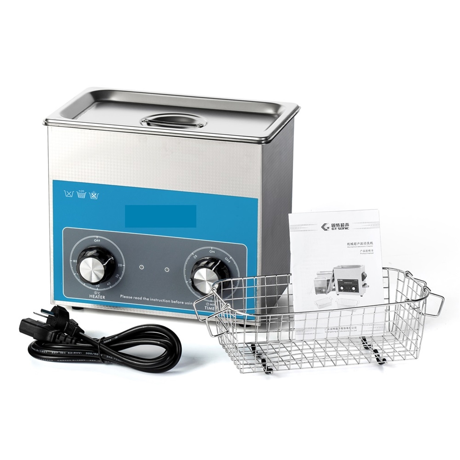 Ultrasonic Cleaner 3L 100W With Heating Basket Mechanical Controller Ultrasonic Bath ,Strong Cleaning