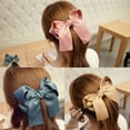 thumbnail image 2 of Grofry Women Fashion Korean Hair Clip Satin Ribbon Bowknot Barrette Ponytail Holder, 2 of 6