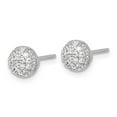 thumbnail image 2 of Sterling Silver Rhodium-plated Micro Pave CZ Ball Stud Earrings, 2 of 3