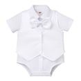 thumbnail image 2 of FYMNSI Baby Boys Baptism Christening Outfit Infant Church Dress Clothes Dedication White Suit 6-12 Months, 2 of 8
