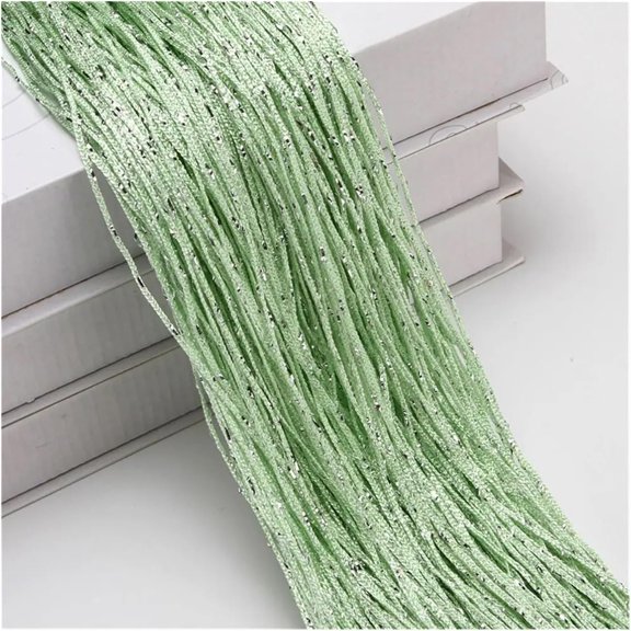 Glitter Fringe String Curtains 79x39 Inch, Tassel Strip Crystal Beaded Door Window Room Divider for Wedding Party Decor (Green)