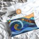 thumbnail image 5 of Fotbe Stained Glass Ocean Wave Funda de Almohada Decorativa Estilo Occidental, Lujo en Algodón, Fundas para Almohadas King, Cojín Estampado para Decoración del Hogar-20"x30", 5 of 6
