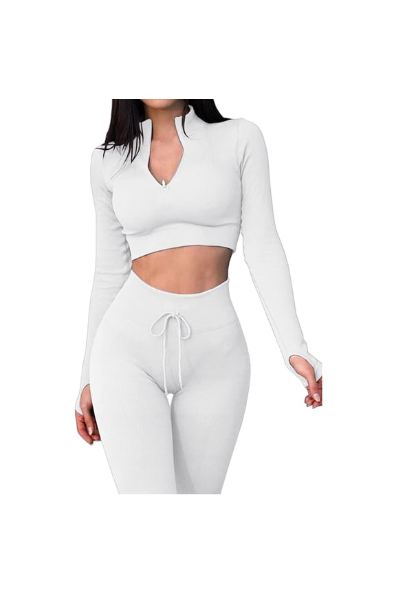 Workout Sets For Women Corsets For Women Girl Ladies Checkered Round-Neck Elegant Long Sleeve Autumn Suits For Reduced Price