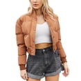 thumbnail image 2 of Fangasis Ladies Short Coat Long Sleeve Thickened Jacket Zipper Cardigan Outwear Women Fashion Casual Winter Warm Orange S, 2 of 8