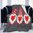 thumbnail image 2 of Flannel Throw Blanket Christmas Valentine''s Day Cute Three Gnomes Love Cozy&Soft Plush Blankets for Bed Couch Living Room Sofa Chair, 2 of 6