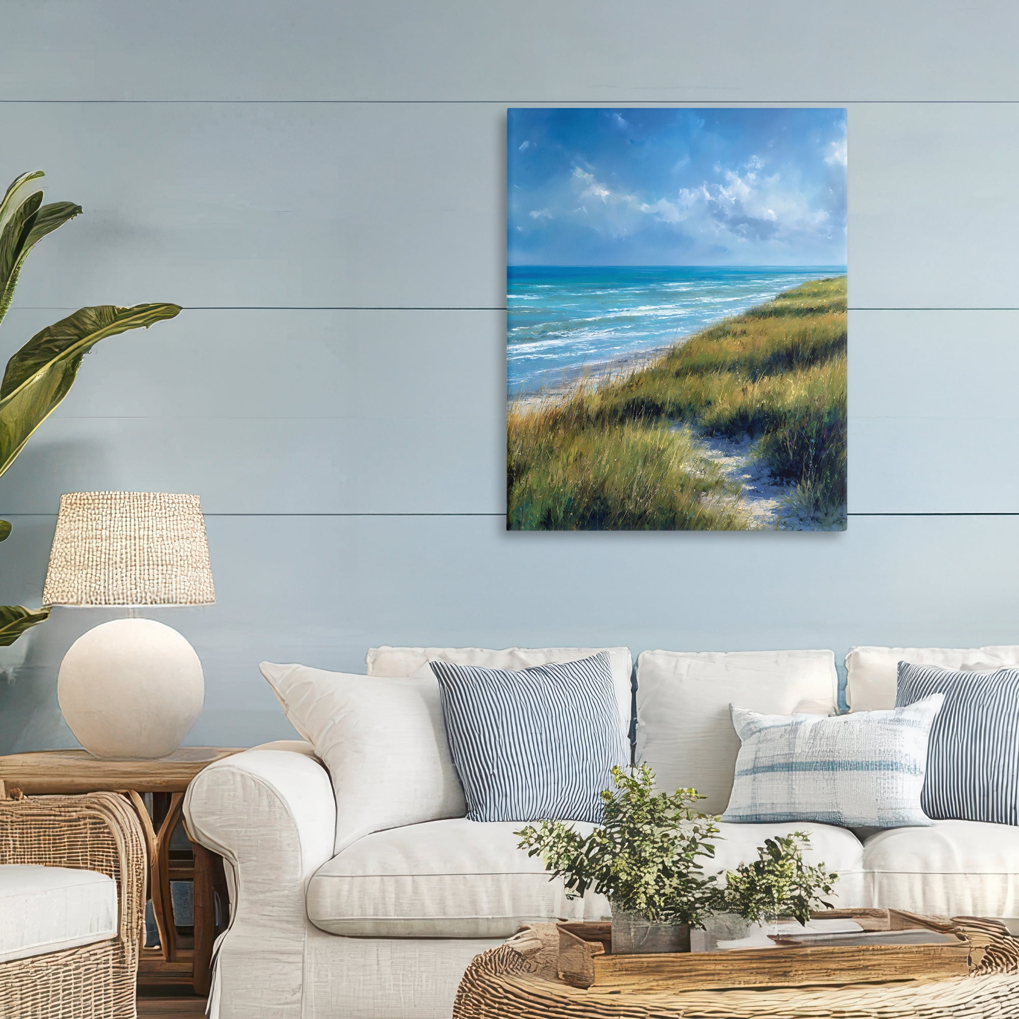 Stupell Industries Coastal Grass & Rolling Waves Canvas Wall Art, design by Franklyn Gregory