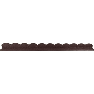 L Shaped Flexible Rubber Scalloped Edger for Lawns Landscaping and Playground | Easy No Dig Installation| 4' Long (6, Brown)