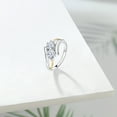 thumbnail image 4 of Gem Stone King 925 Silver and 10K Yellow Gold Round CZ Simulated Diamond Two Stone Crossover Ring for Women (1.53 Cttw, Size 6), 4 of 5
