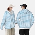 thumbnail image 6 of Haiem Light Blue Marble UPF 50+ Fishing Shirts for Men Long Sleeve UV Sun Protection Hoodie Non-Mask Outdoor Hiking Shirts, 6 of 9