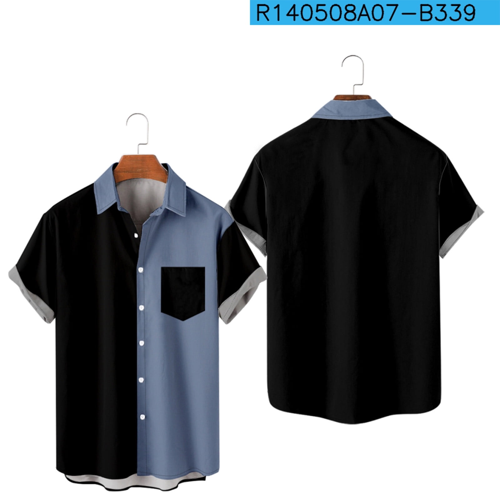 Zkozptok Men's Casual Shirts Short Sleeve Button Down Lapel