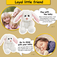 thumbnail image 3 of Bunny Stuffed Animal, Light up White Bunny Soft Plush Toy LED Rabbit Lop Ear Night Light Stuffed Animals Easter Birthday Easter Festival Gift for Kids Toddlers, 8'', 3 of 6