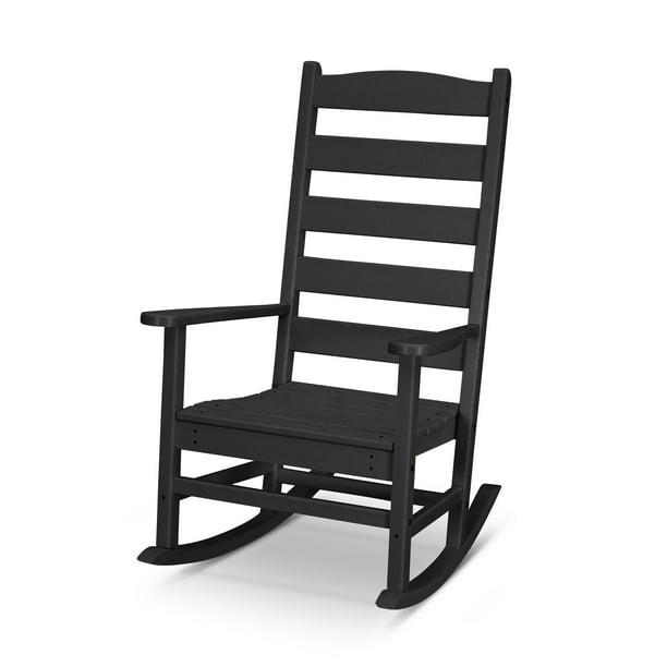 Polywood Shaker Porch Rocking Chair In Black Polywood Shaker Porch Rocking Chair In
