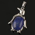 thumbnail image 1 of Collier Pendentif Pingouin Femme Pierre Naturelle Œil de Tigre Mignon Animal Homme, 1 of 6