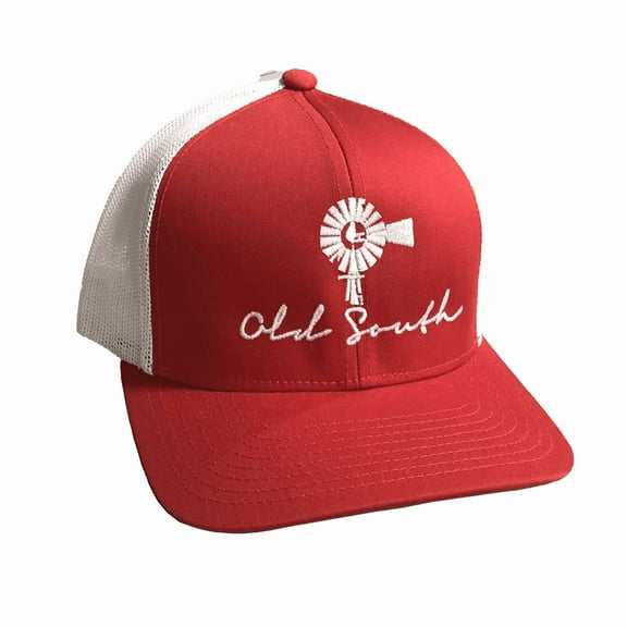 Old South Classic Windmill Mens Snapback Trucker Hat-Red/White