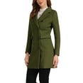 thumbnail image 5 of INSPIRE CHIC Women's Winter Coat Notched Lapel Double Breasted Trench Coat S Army Green, 5 of 7