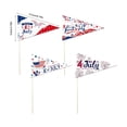 thumbnail image 3 of Beautynvta 12 Pcs 4th of July Cake Picks, Triangle Flags USA Toothpick Flags, Mini Stick Cupcake Toppers for Independence Day Cupcake Appetizers Party Decor, 3 of 6