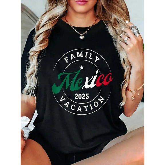 100% Cotton Family Vacation Mexico 2025 Trip Party Vacation Matching T-Shirt