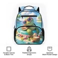 thumbnail image 6 of HUIACONG Summer Beach Turtle Print Kids Backpack for Boys Girls Age 3-9, 13.5 Inch Water Resistant School Bookbag, Lightweight Breathable Padded Adjustable Straps Multi Pocket Daypack for Travel, 6 of 7