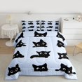 thumbnail image 2 of Homewish Teens Cute Black Cats Full Size Comforter Sets 3-Piece,Cartoon Pet Bedding Comforter Set,Kawaii Animal Lightweight Bedding Sets,Breathable Home Decor,Reversible, 2 of 8