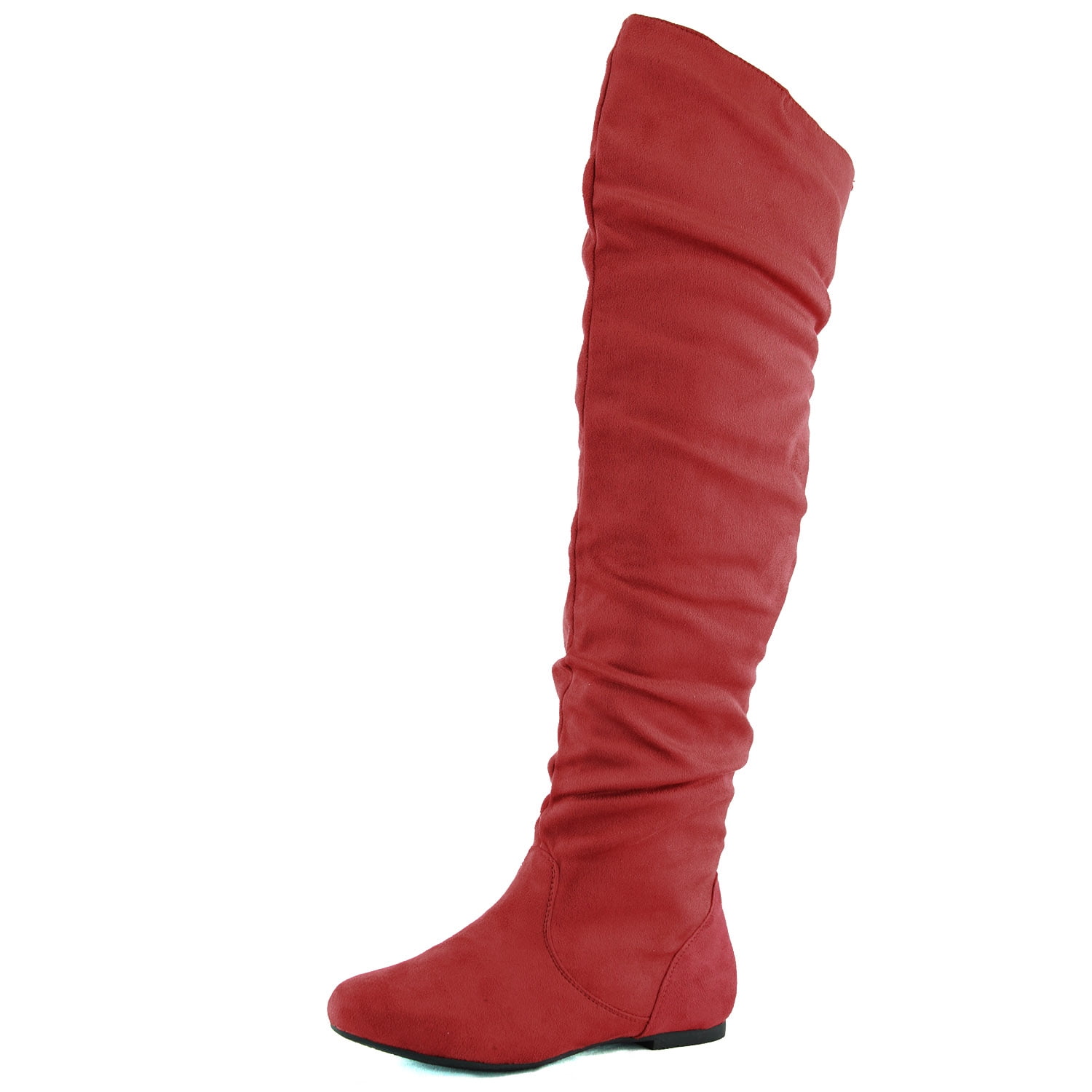ladies red knee high boots
