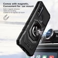 thumbnail image 4 of Ring Kickstand Phone Case for Moto G 5G 2022 w/Tempered Glass Screen Protector for Car Mount Hybrid Hard Shockproof Case - Black, 4 of 7