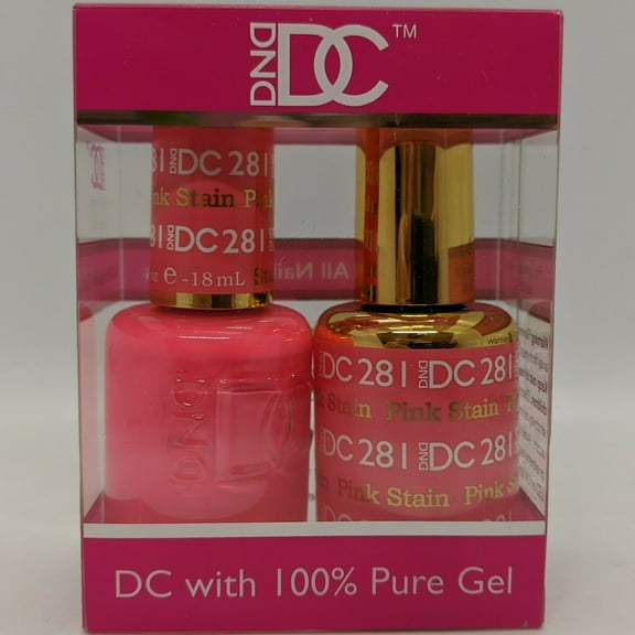 DND - DC Duo Soak off Gel & Matching nail polish, #281 - Pink Stain