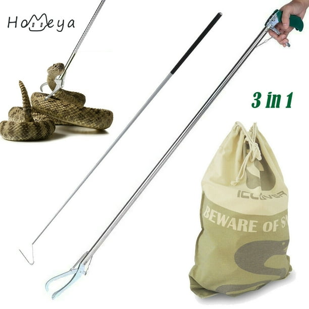 Homeya 47” Snake Tongs + 39” Snake Hook + Snake Bag Reptile