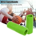 thumbnail image 3 of Unique Bargains 1 Pair Sweat Absorbing Wrist Sweatbands Athletic Cotton Yarn Latex Army Blue 8x15cm, 3 of 6