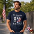 thumbnail image 2 of 25th Anniversary 9/11 Memorial Shirt, Never Forget Patriotic, September 11 Remembrance, Patriotic American Flag Multicolor, 2 of 5