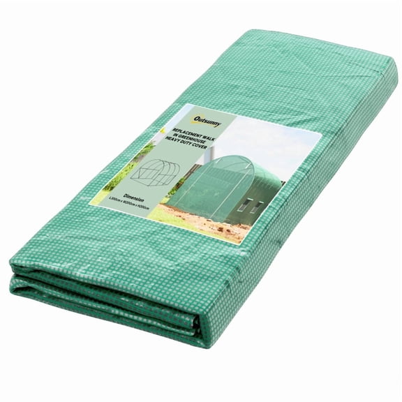 Alvantor Greenhouse Replacement Cover with 6 Windows & Roll-Up Door 118"x78.75"x78.75" Green