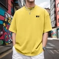 thumbnail image 2 of Black T Shirts for Men Tall 1/4 Short Sleeve Big and Tall Gym & Tennis Apparel Casual Stylish Gradient Boat Neck Summer Casual Vacation Basic Shirts, 2 of 5