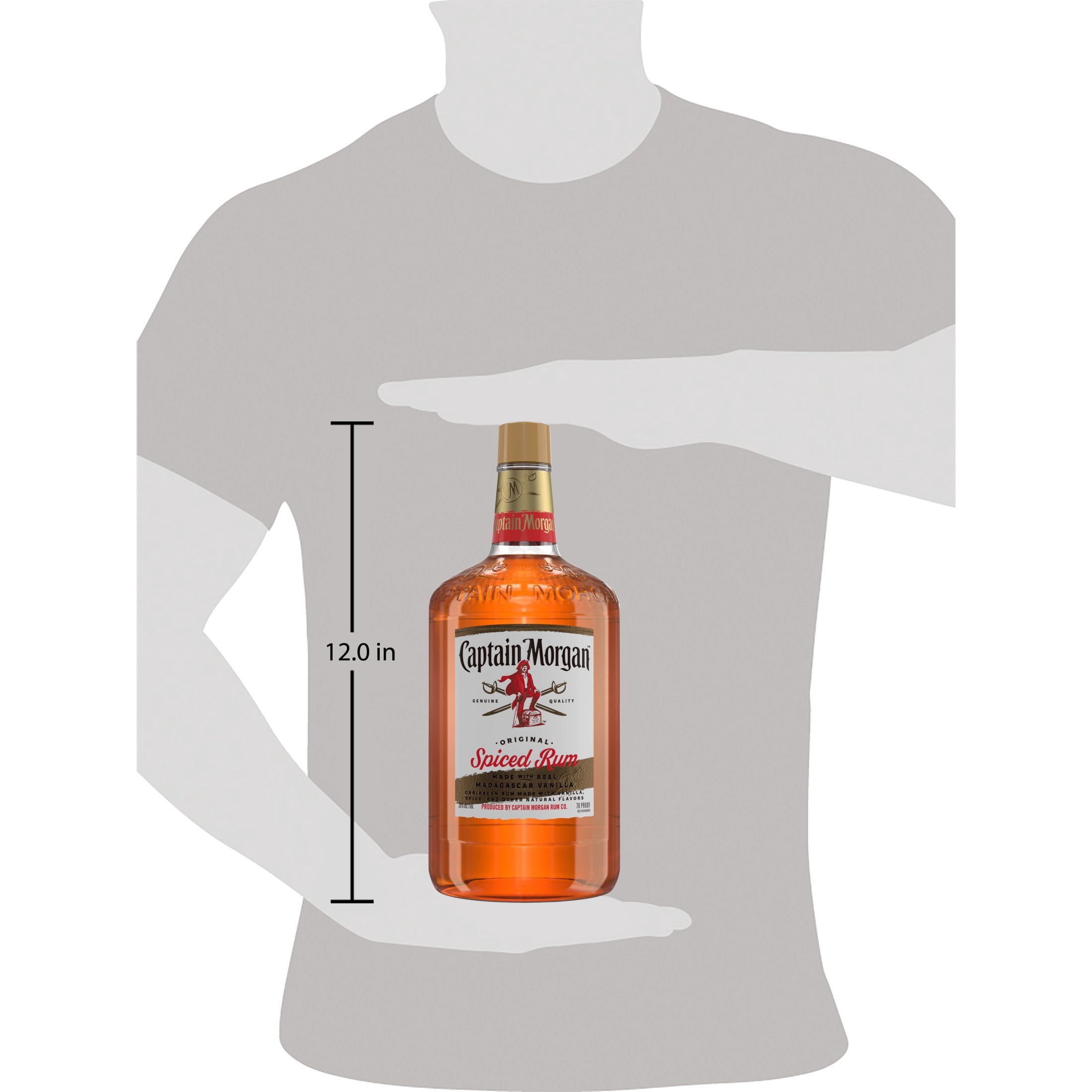 Captain Morgan Original Spiced Rum, 1.75 L Bottle, 35% ABV