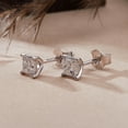 thumbnail image 3 of DewberryDiamonds 1 cttw Princess Cut IGI Certified Lab Grown Diamond Classic 4 Claw Solitaire Stud Earrings for Women & Men in 14K Solid Yellow Gold Push Back (Clarity: VS, Color: EF, 1.00 cttw), 3 of 9