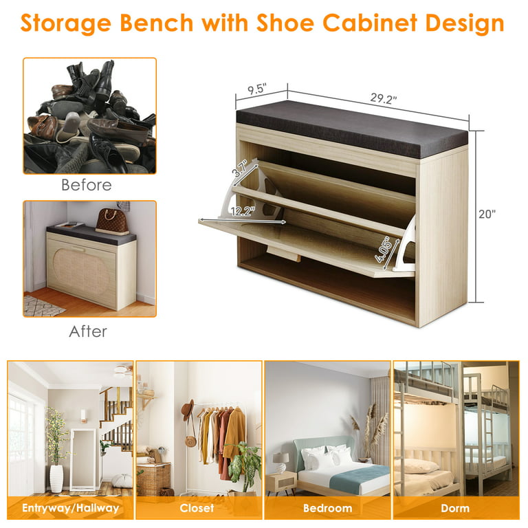 Wooden Shoe Rack Bench With Storage Cabinet Modern Shoe Rack Front Door  Partition Free Shipping Sapateira Living Room Furniture