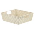 thumbnail image 1 of Home Basics Polyester Woven Strap Storage Basket Tray, Ivory, Large, 15x13x5 Inches, 1 of 1
