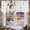 thumbnail image 5 of Valance Curtains for Kitchen Windows Xmas Snowman Red Bird Winter SnowflakesRod Pocket Valance Holly Berries WhiteShort Window Curtain Topper for Bedroom Living Room Bathroom 42x12in, 5 of 7