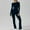 Navy, variant on Yuwull Long Sleeve Jumpsuits for Women Ribbed Long Sleeve Yoga Bell Bottoms Flare Jumpsuits