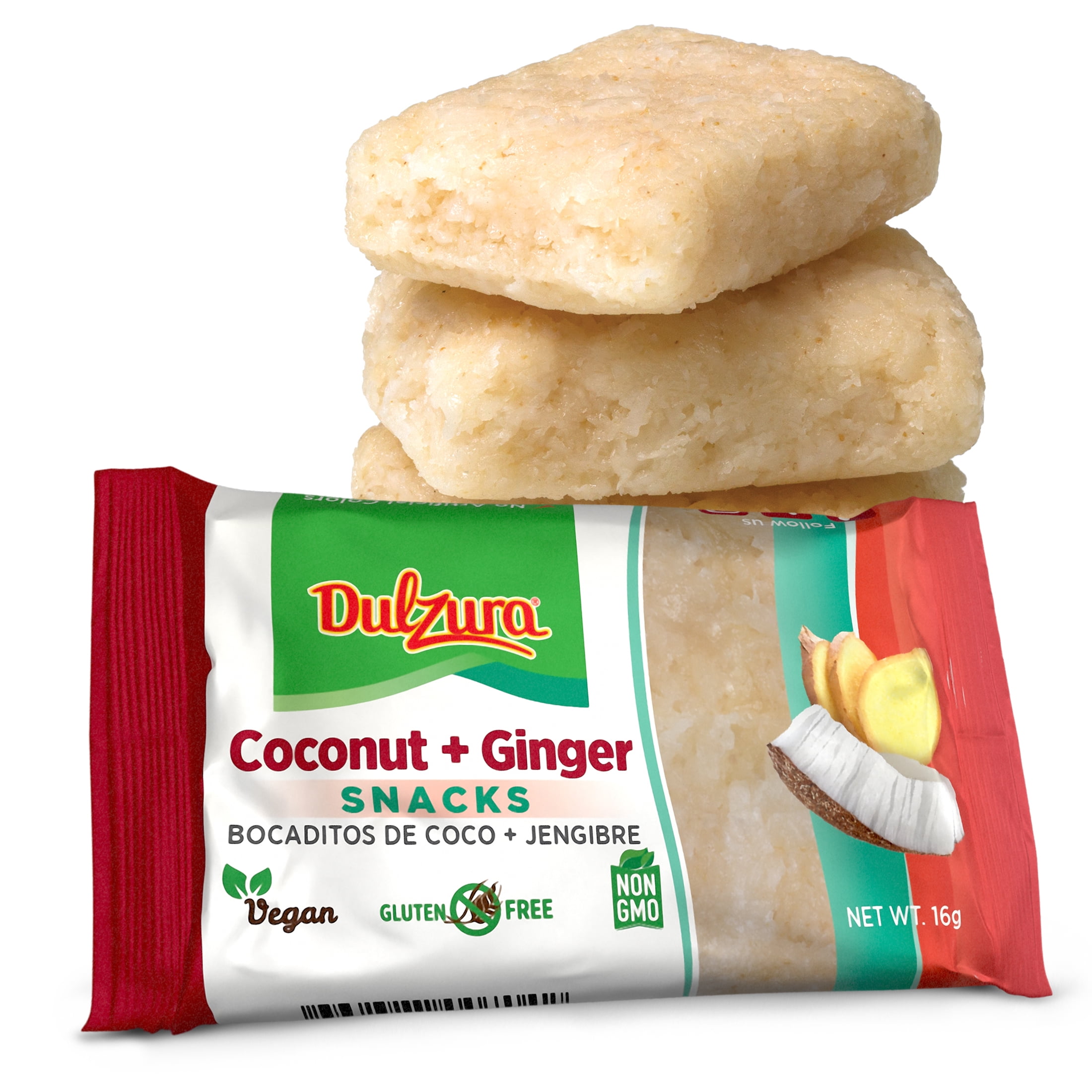 Dulzura Borincana Coconut Ginger Mini Entree Bites Snack 3.4 oz Bag