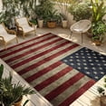 thumbnail image 2 of Outdoor Rug 4x6 ft Vintage American Flag Waterproof Outdoor Patio Rug Mat Non Slip Outside Area Rugs Carpet for RV,Camping,Porch,Deck,Pool,Balconybackyard,Patriotic USA Flag, 2 of 9