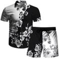 thumbnail image 5 of Summer Savings Clearance! Edvintorg New Fashion Hawaiian Shirt Set Mens Printing Set Short Sleeve Summer Casual Floral Shirt Beach Two Piece Men Sets Oversized Clothing S-4Xl, 5 of 5