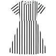 thumbnail image 7 of Girls Dresses 4-14Y Teens Kids Trendy Short Sleeve Crewneck Stripe Printed Pleated Pullover Going-Out Beach A-Line Midi Dress, 7 of 7