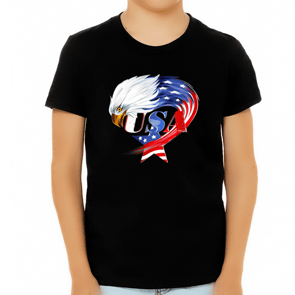 American Eagle Shirts for Boys American Flag Patriotic Shirts 4th of July Shirts for Boys USA Shirt