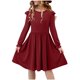 thumbnail image 1 of Vestidos de Manga Larga de las Niñas Tamaño 7-8 Elástico Twirly Patinador Vestido para el Recital Escolar, Manga Larga Vestido de Línea para las Mujeres, 1 of 7